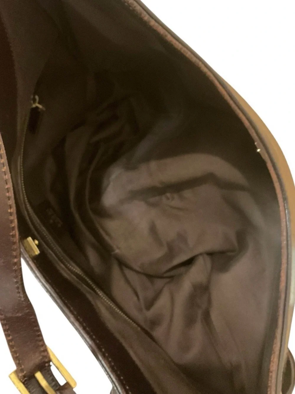 Rare & Authentic Vintage Gucci Beige Brown GG Canvas Crescent Hobo Bag